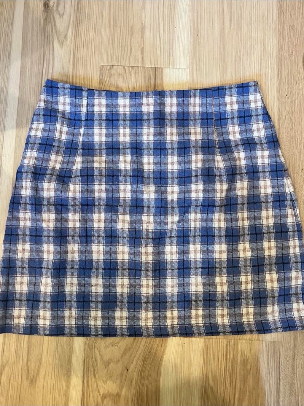 Blue Plaid Mini Skirt